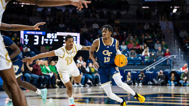Georgia Tech guard Miles Kelly vs Notre Dame